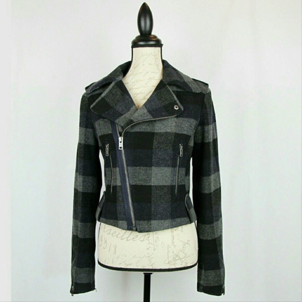 PLAID BIKER JACKET.